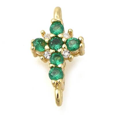 Brass Pave Cubic Zirconia Connector Charms