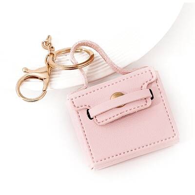 Portable PU Leather Bag Keychain