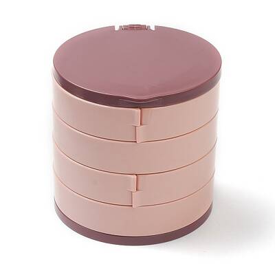 Rotatable 4-Layer Plastic Jewelry Storage Box