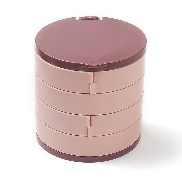 Rotatable 4-Layer Plastic Jewelry Storage Box
