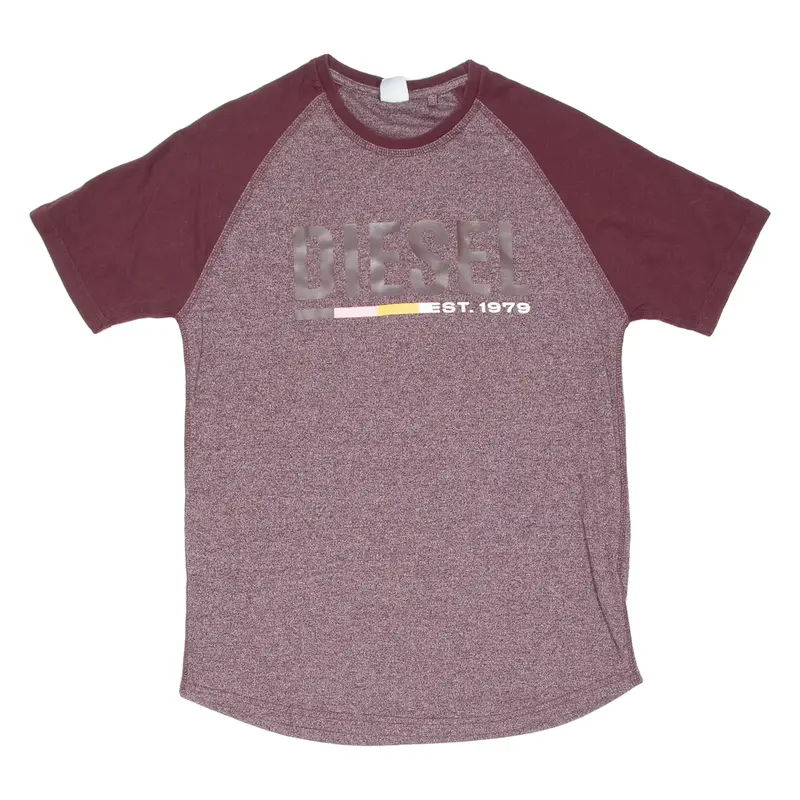 DIESEL Mens T-Shirt Maroon S