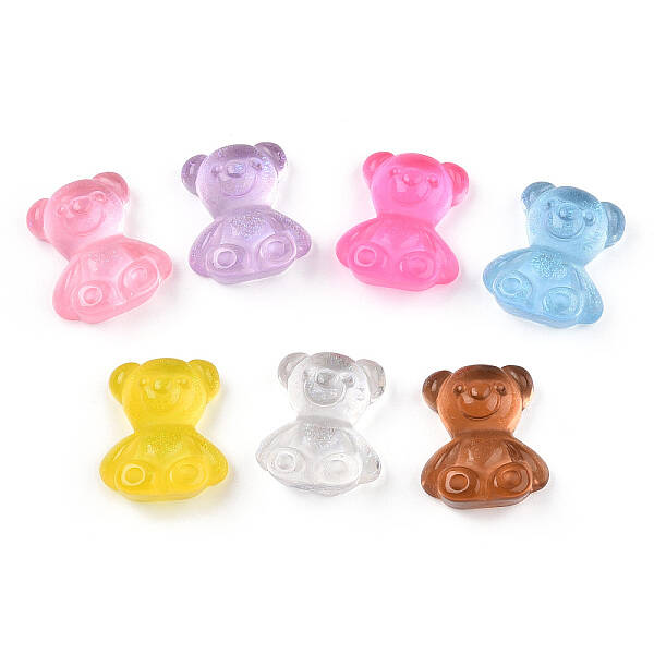 Transparent Resin Bear Cabochons