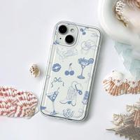 Cherry & Lip & Bowknot & Shoes Pattern Phone Case, Cute Fashion Phone Protector Cover, Anti-drop Cellphone Protective Case fo...