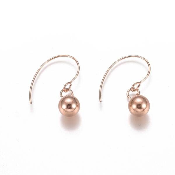 Ion Plating(IP) Ball 304 Stainless Steel Dangle Earrings