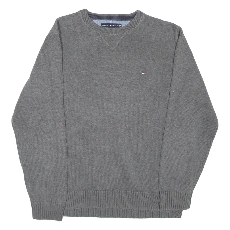 TOMMY HILFIGER Mens Jumper Grey Tight Knit XL