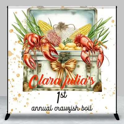 Annual Crawfish Boil Custom 1st Birthday Backdrop - Aperturee