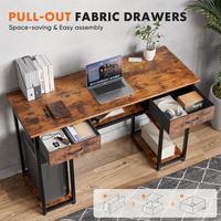 【Fathers Day Gift】【Deal】Sweet Furniture Computer Desk 48 Inch with Drawers, Metal Frame, Adjustable Feet, Modern Styl...