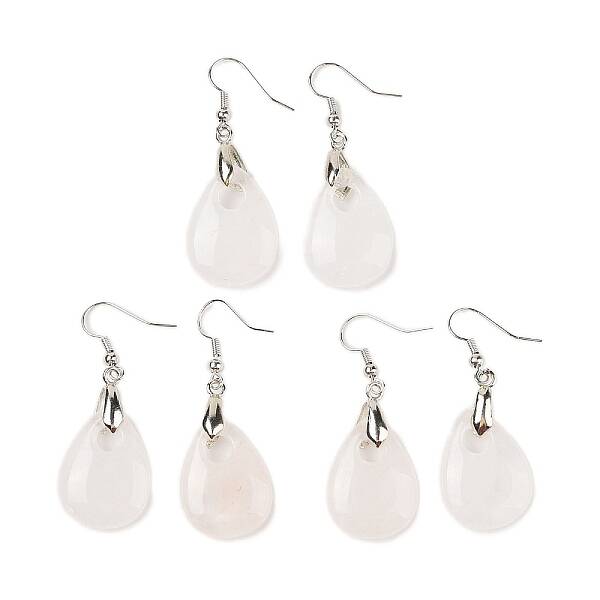 Natutal Quartz Crystal Dangle Earrings
