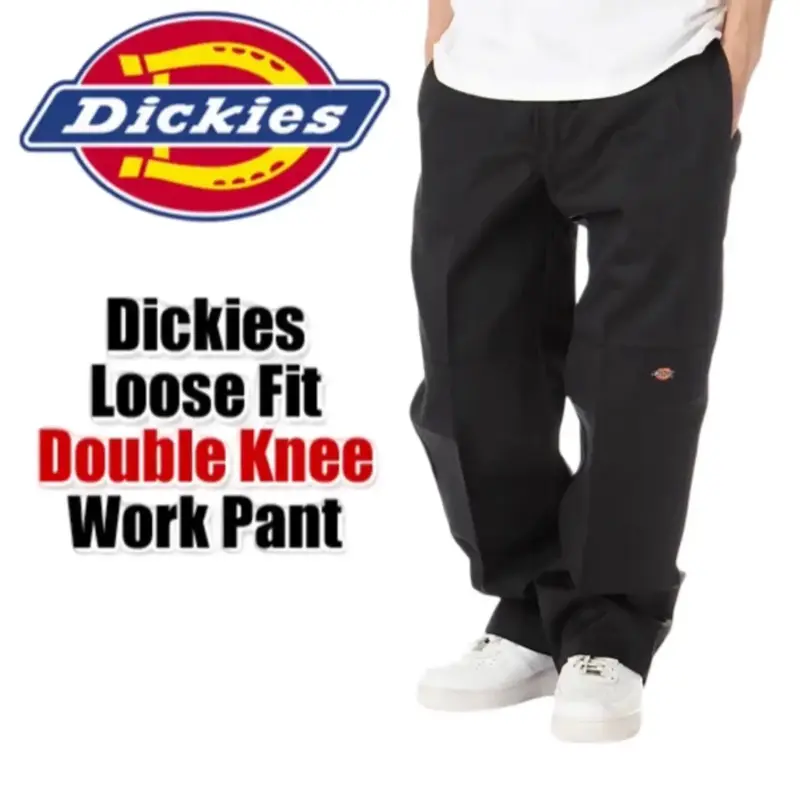 Dickies Loose Fit Double Knee Work Pants Cell Phone Pocket Workwear Menswear Fabric Relaxed Fit Straight Trouser fashion men ...