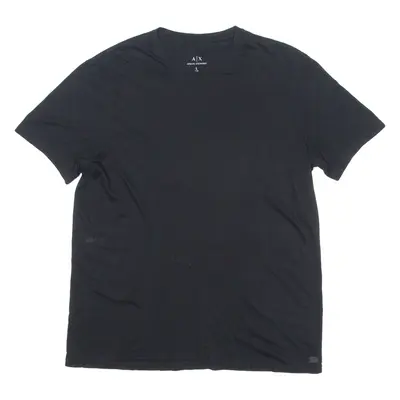 ARMANI EXCHANGE Mens T-Shirt Black Crew Neck L