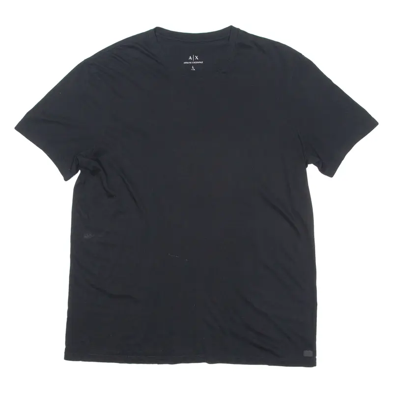 ARMANI EXCHANGE Mens T-Shirt Black Crew Neck L