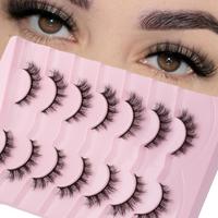 Fluffy False Eyelashes Cluster, Wispy Natural Look Cluster Lashes, Fluffy Curling Eye Makeup Strip Lashes for Women & Girls, ...