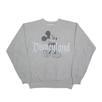 HANES Disneyland Resort Mickey Mouse Sweatshirt Grey Mens S