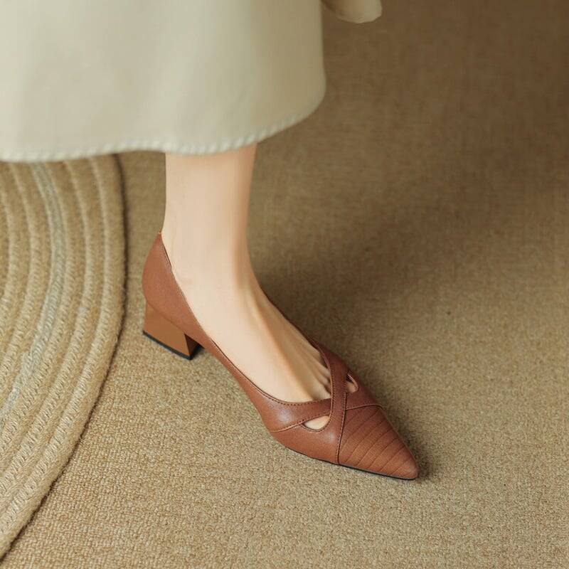 CHIKO Shaniah Pointy Toe Block Heels Pumps Shoes