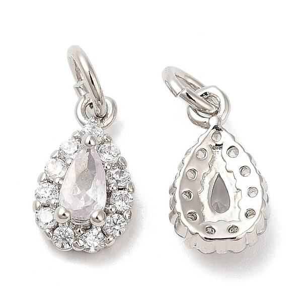 Brass Micro Pave Cubic Zirconia Pendants