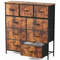 【Fathers Day Gift】Cupboards Cabinets Dresser - with 9 Drawers, Bedroom  Organizer, Steel Frame and Wood Top for Bedroom, ...