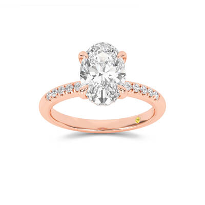 Aurelia Quarter Coverage Hidden Halo Oval Lab Grown Diamond Engagement Ring | 14K Rose Gold 3 7/8 CT. TW.