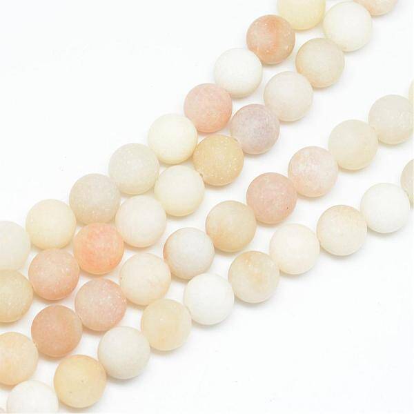 Natural White Jade Bead Strands