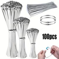 Stainless Steel Cable Ties,Ā Multi-ApplicationĀ Self-locking Zip Ties, Wire Coils, Suitable for Mechanics, Exhaust Wraps, Cha...