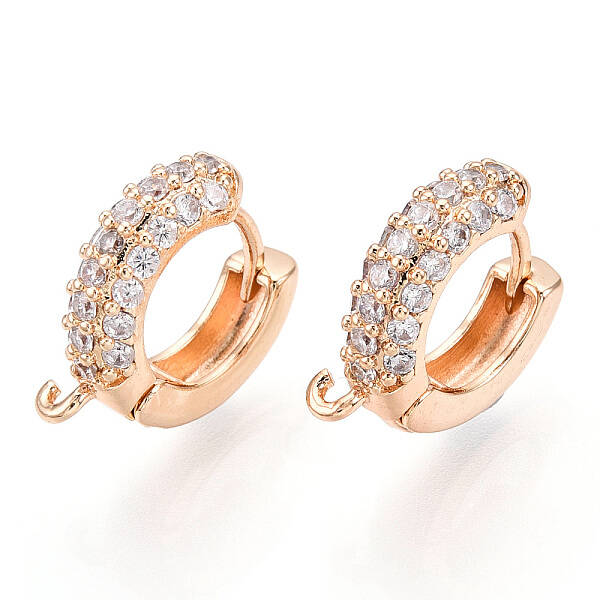 Brass with Crystal Rhinestone Hoop Earring Finding