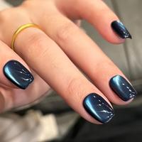 Short Square Shaped Press on Nails with Nail File & Tape, 30pcs Cat Eye Removable Nail Art Artificial Full Cover, Women Girls...