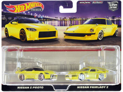 Nissan Z Proto Yellow with Black Top and Nissan Fairlady Z Yellow \