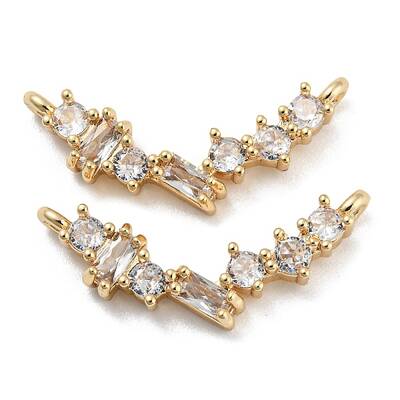 Brass Pave Clear Cubic Zirconia Pendants