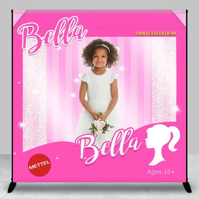 Custom Photo Pink Girls Sweet 16 Birthday Backdrop - Aperturee