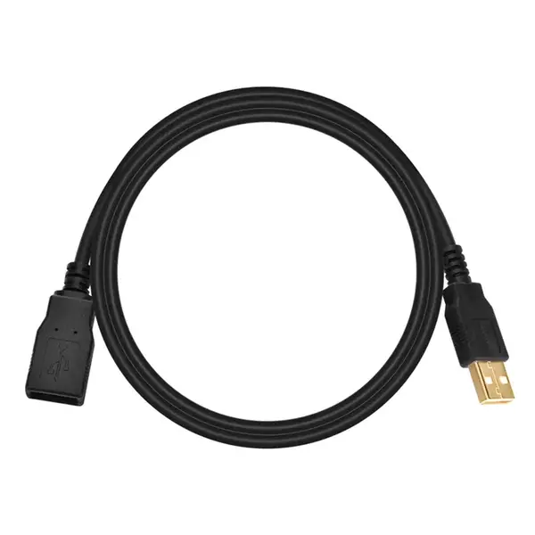 5432 Monoprice USB-A to USB-A Female 2.0 Extension Cable 28/24AWG Gold Plated Black 3ft