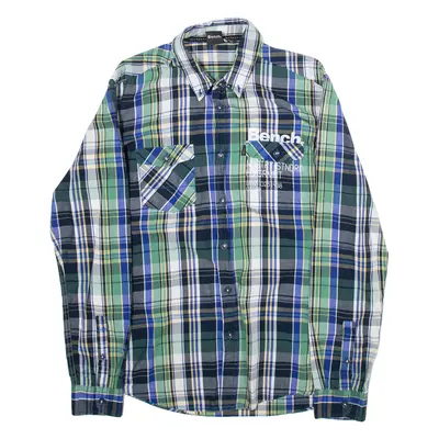 BARBOUR Mens Shirt Blue Check Long Sleeve S