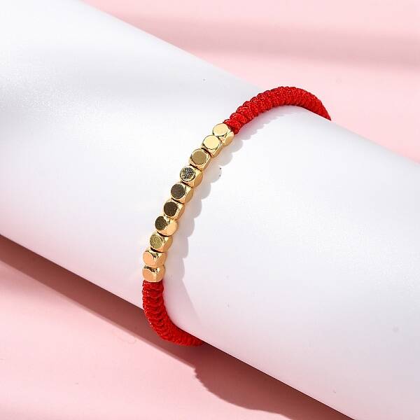 Polyester Cord Braided Bead Bracelets for Women Men