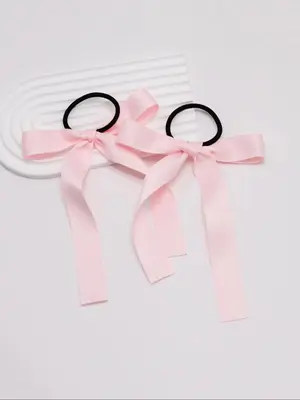 2counts Women's Cute Trendy Bowknot Decorated Hair Tie, Elegant High Stretch Ponytail Holder, Fashionable Hair Accessories Fo...