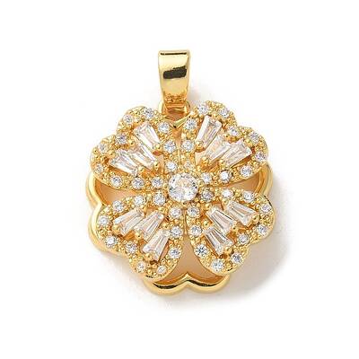 Brass Micro Pave Clear Cubic Zirconia Pendants