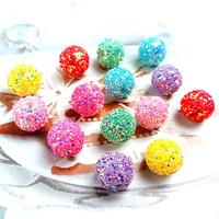 Round Ball, Straight Hole Bead, Colorful Glitter, Round Bead, Sugar Ball, 20pcs, Used for Making Beads, Pen, Phone Chain, Key...