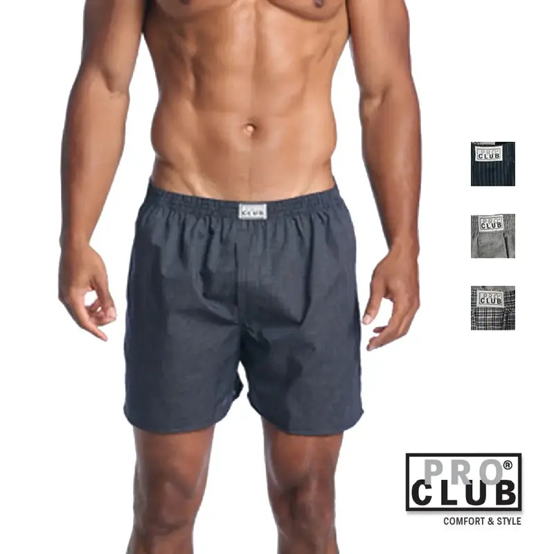 PROCLUB Men's 2 Pack Boxer Trunks PRO CLUB Comfort Underwear Casual Boxers Trunk Assorted Colors Patterns Plaid Designs Cotto...