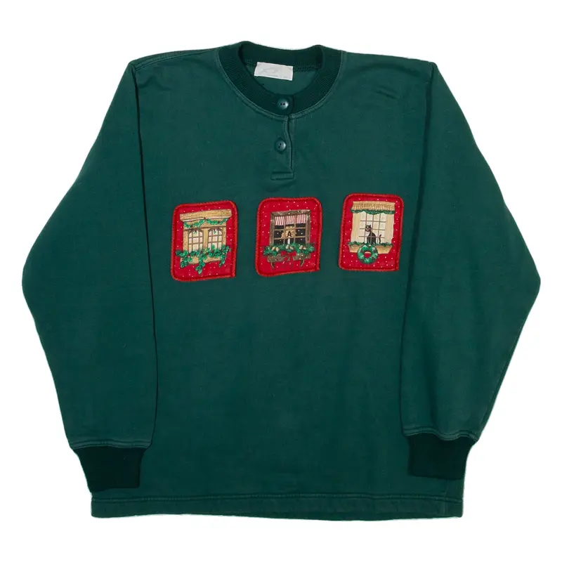 ROSSELLA Christmas Womens Sweatshirt Green L