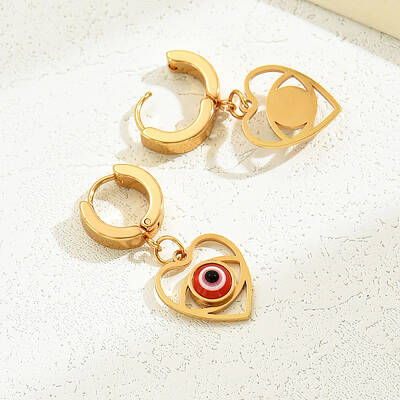 Vintage Luxe Evil Eye Earrings Fashion Ear Hoops