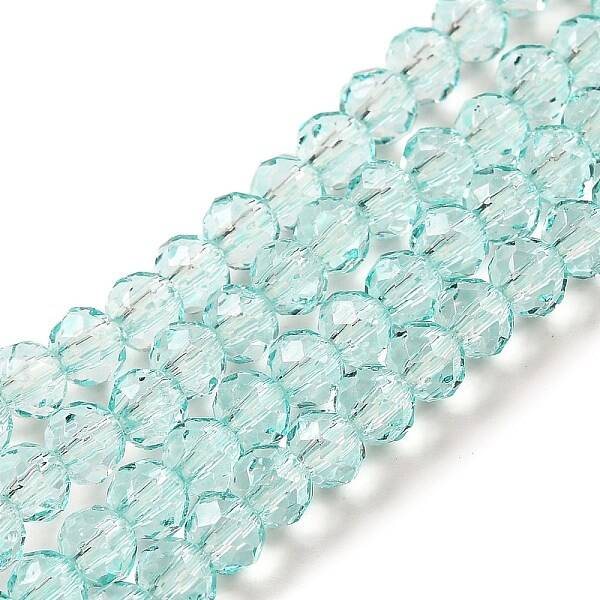 Transparent Baking Paint Glass Beads Strands