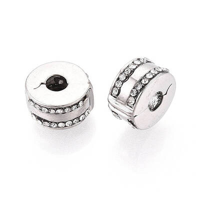 Alloy Rhinestone European Beads