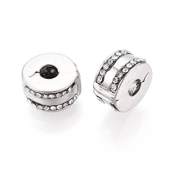 Alloy Rhinestone European Beads