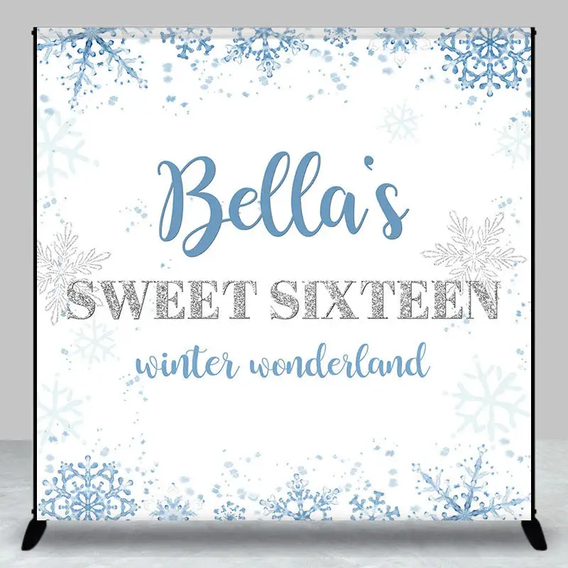 Winter Wonderland Custom Sweet 16 Birthday Backdrop - Aperturee