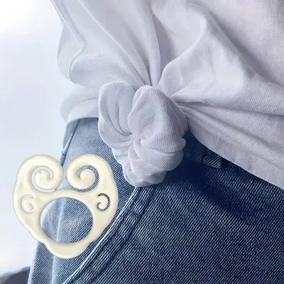 Cute White Shirt Tightening Clasp for Women, 2 Counts Multifunctional DIY Styling Clip for T-shirts, Waist, and Shirts, Versa...