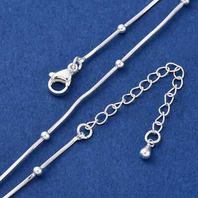 2.5MM Brass Ball Snake Chain Necklaces for Women Men