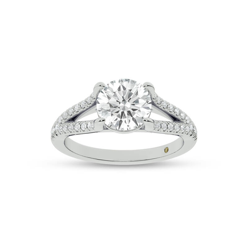 Delhi Split Shank Round Lab Grown Diamond Engagement Ring | 14K White Gold 4 1/3 CT. TW.