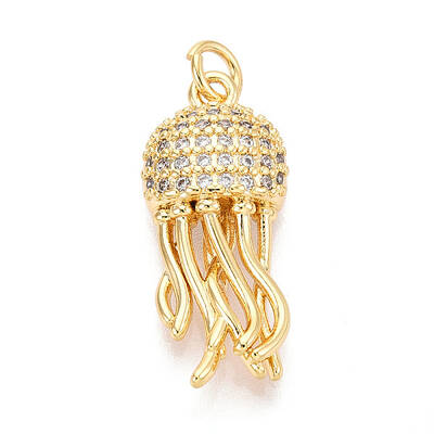 Brass Micro Pave Clear Cubic Zirconia Pendants