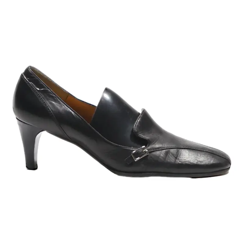 BALLY Pump Heels Black Leather Womens UK 5.5