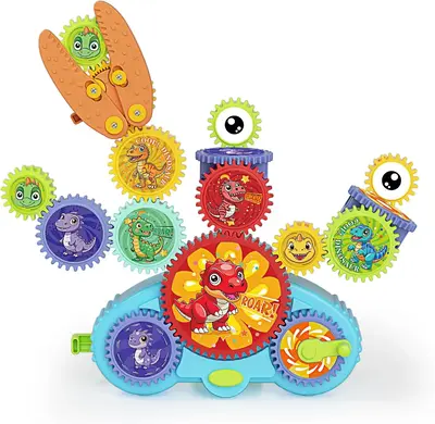 GearMaster Building Block Toy : Over 200 fidget Building Combinations, STEM Creative, Kids, Children Aged 3-8, Screen-free, P...