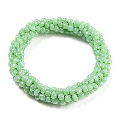 Crochet Glass Beads Braided Stretch Bracelet