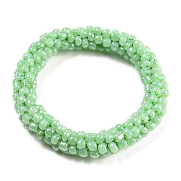 Crochet Glass Beads Braided Stretch Bracelet