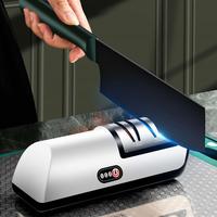 Electric Knife Sharpener, 2-speed Adjustable Knife Sharpening Tool, Professional Knife Sharpening Machine for Home Kitchen, S...